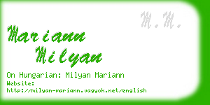 mariann milyan business card